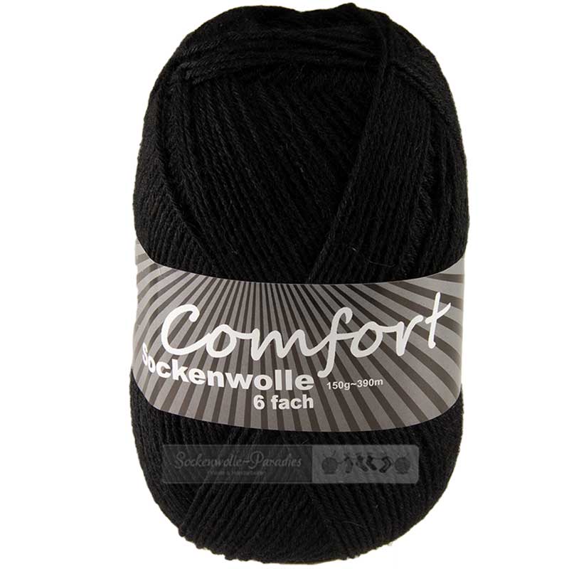 Sockenwolle Comfort 6-fach schwarz 196