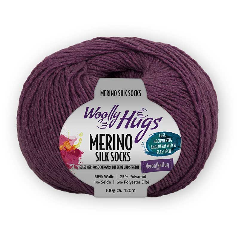 Woolly Hugs Merino Silk Socks pflaume 247