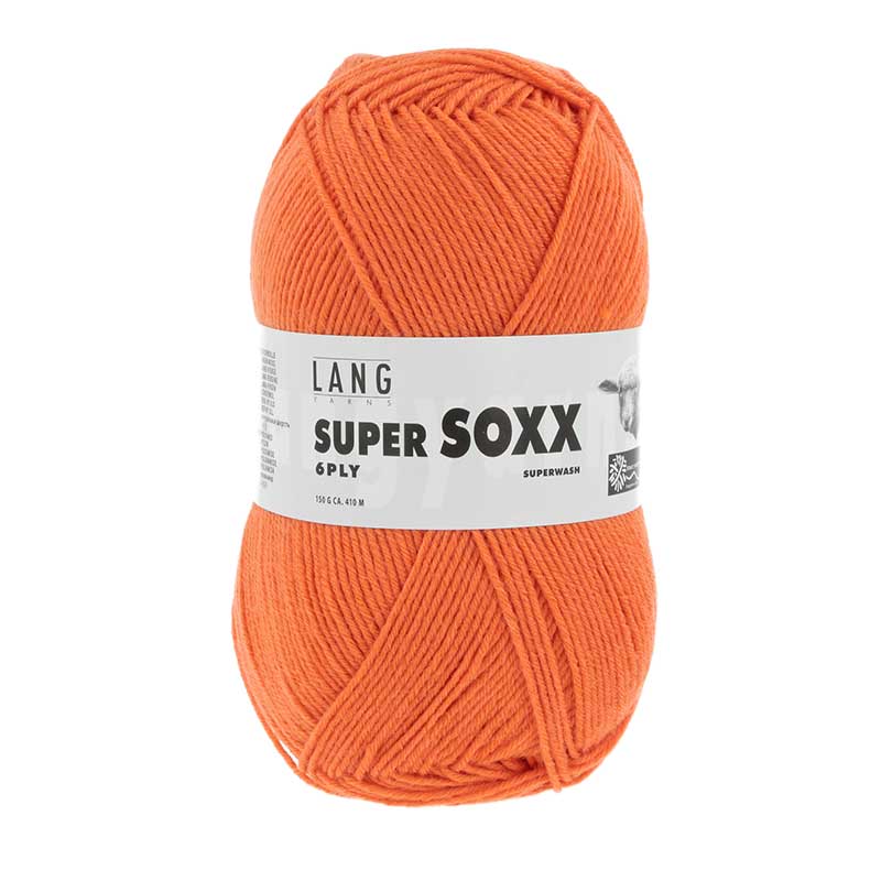 Lang Yarns Supersoxx 6-fach Uni Farbe 0059 orange