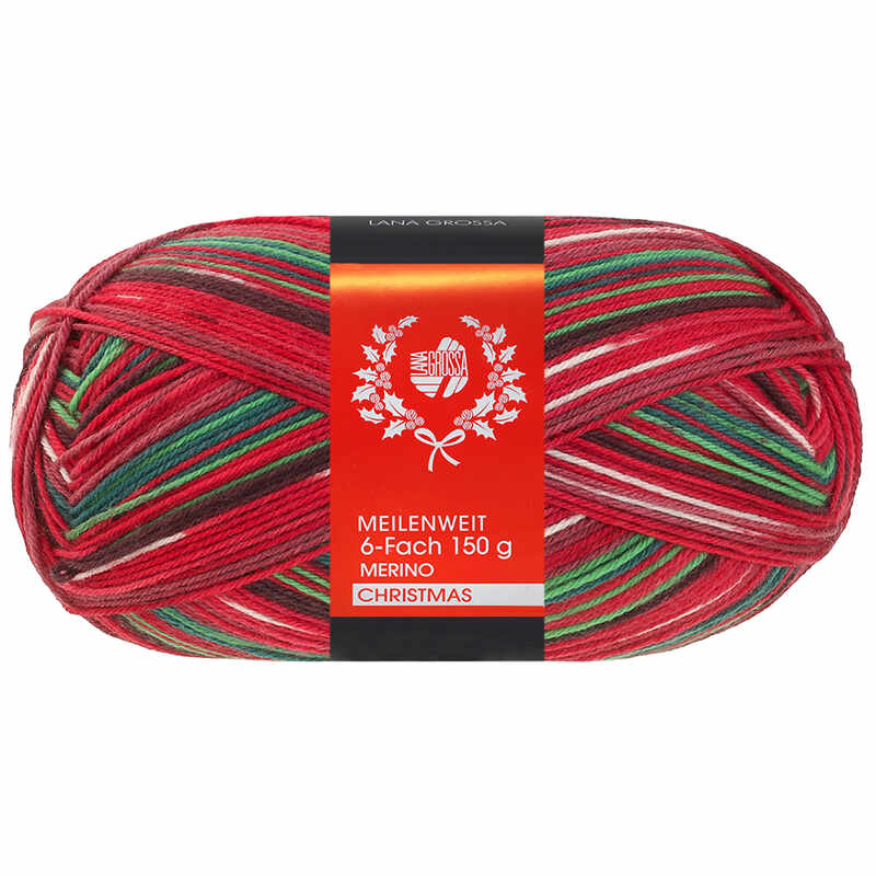 Lana Grossa Meilenweit 6-fach 150  Merino Christmas Farbe 0637