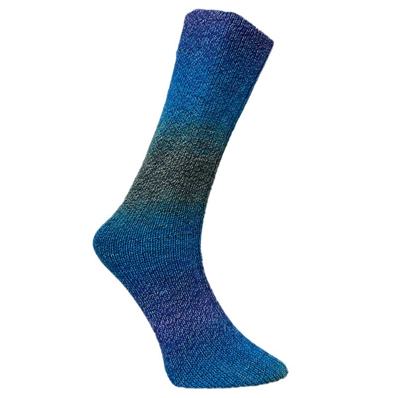 Ferner Lungauer Sockenwolle mit Baumwolle 4-fach Fb. 523-22  blau-mix