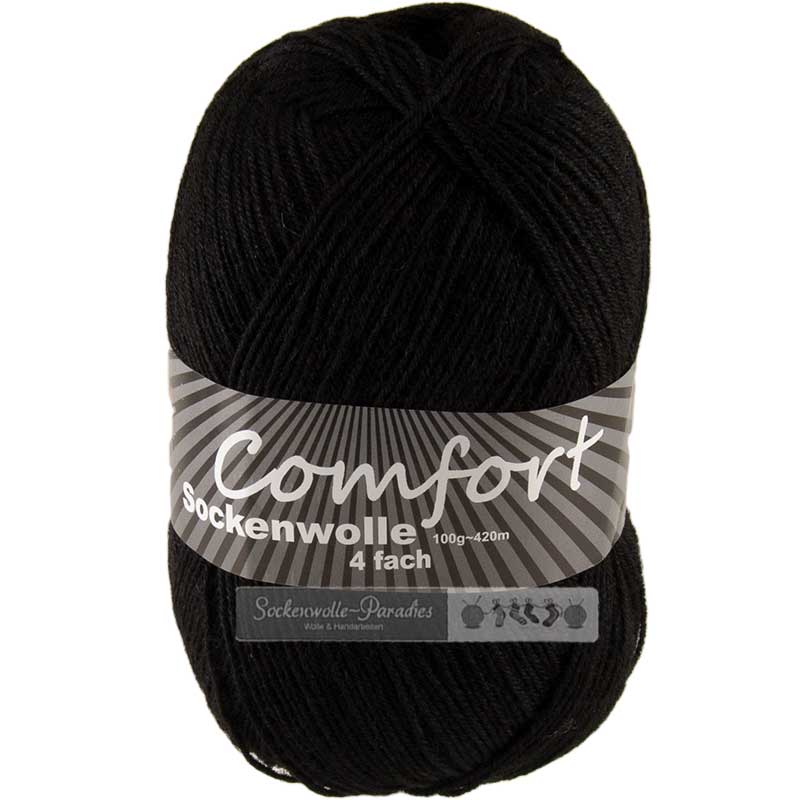 Sockenwolle Comfort Uni 201.196 schwarz