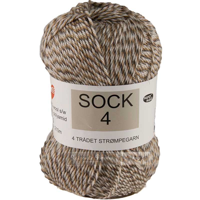 Hjertegarn Sock 4 Color Farbe 1180 natur-grau-beige-mouline