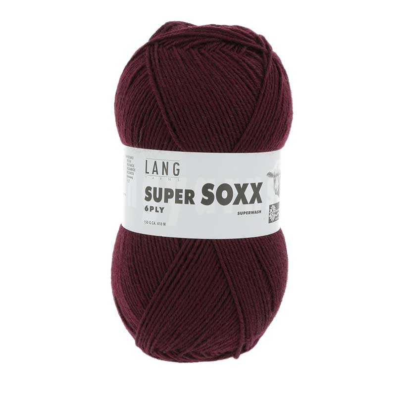 Lang Yarns Supersoxx 6-fach Uni Farbe 0064 bordeaux