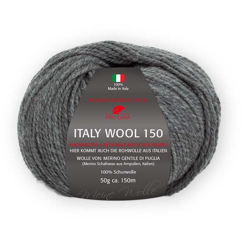Pro Lana Italy Wool 150 Farbe 195 dunkelgrau meliert