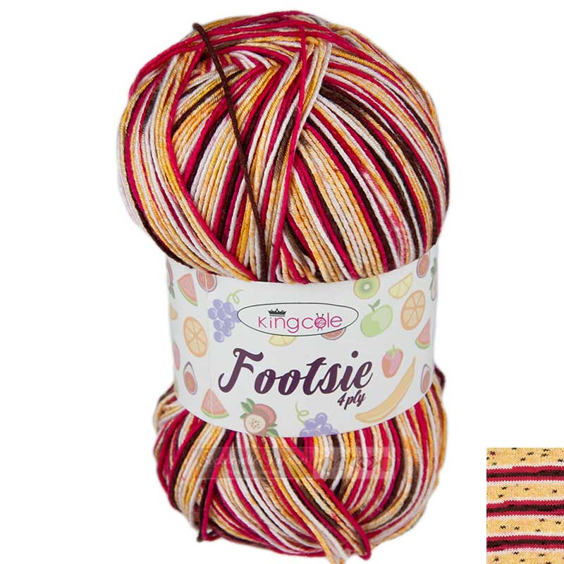 King Cole Footsie 4Ply - 4900 passion fruit