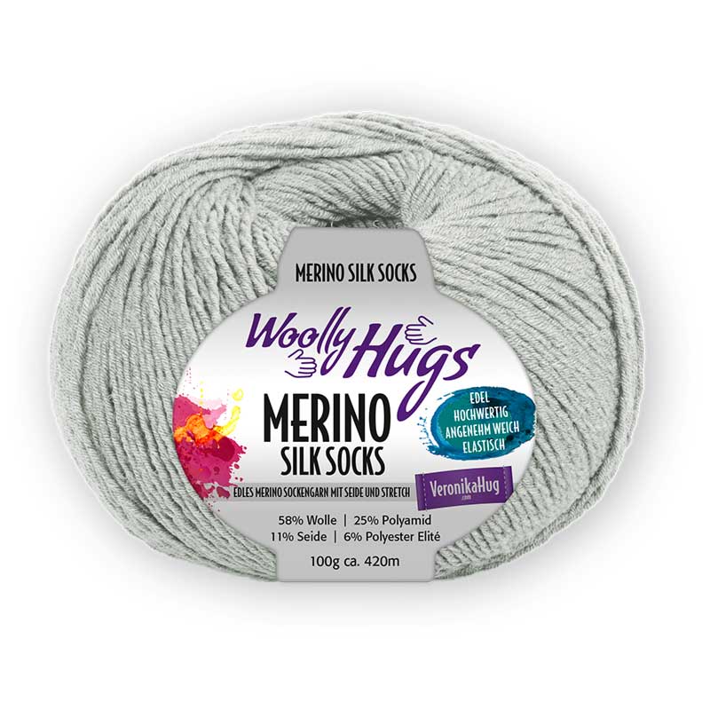 Woolly Hugs Merino Silk Socks hellgrau 291