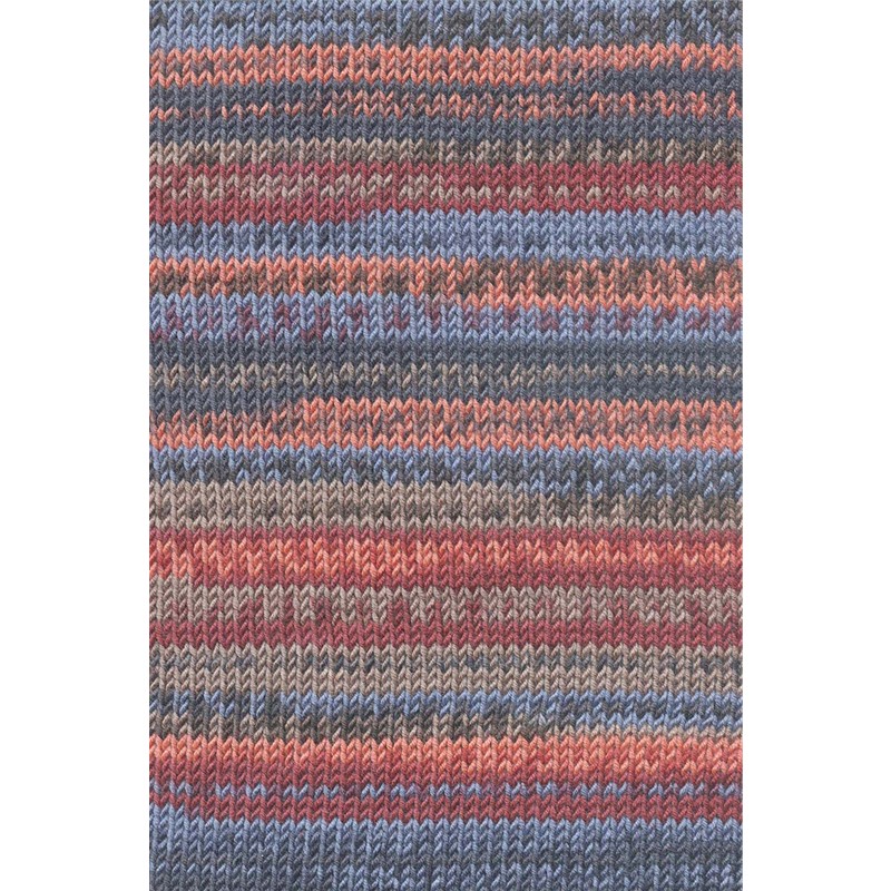 Lang Yarns Merino 120 Color Farbe 0002 blau-weinrot-braun-lachs
