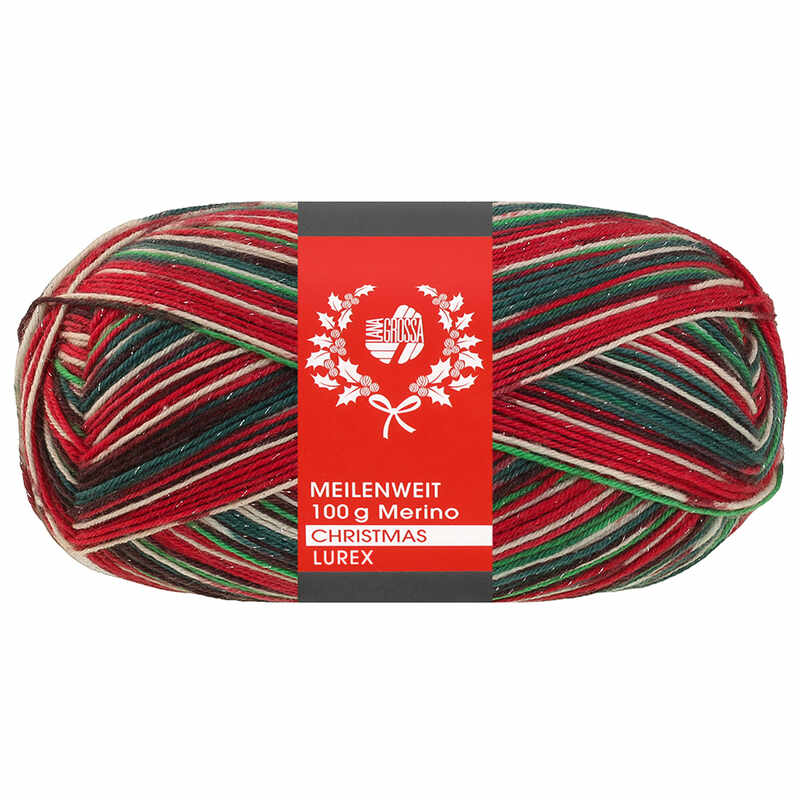 Lana Grossa Meilenweit 100 Merino Christmas Lurex Farbe 6811