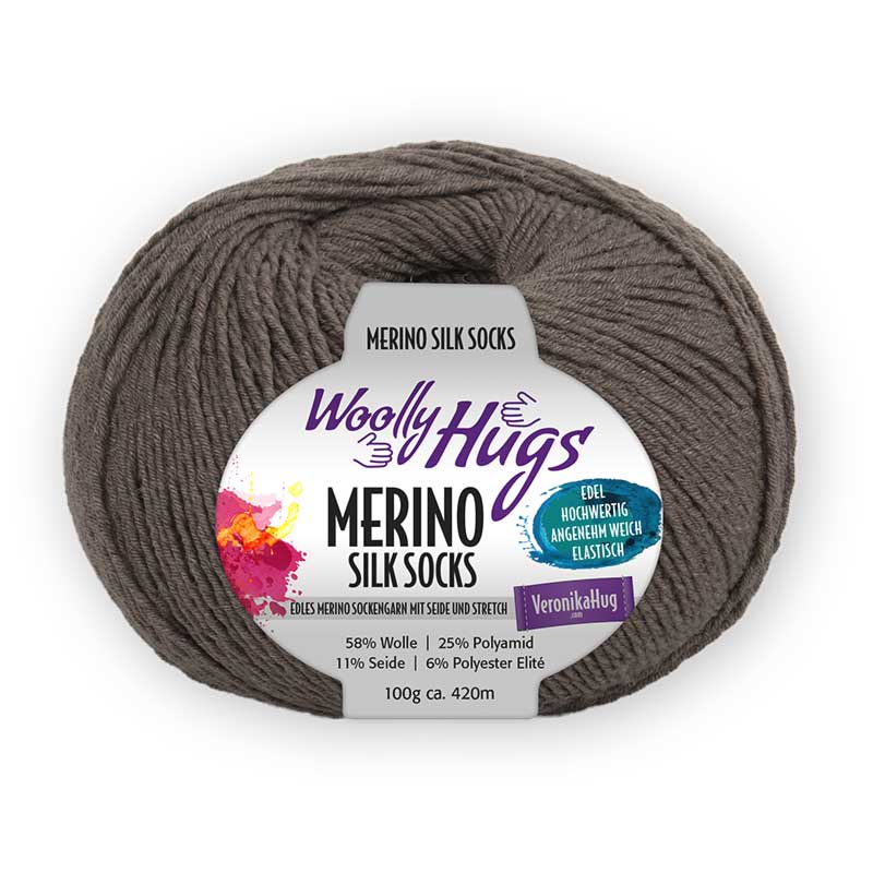 Woolly Hugs Merino Silk Socks holz 212