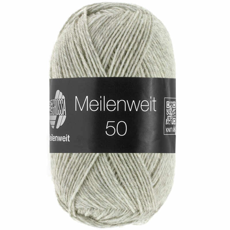 Lana Grossa Meilenweit 50 Uni Farbe 1102 Natur meliert