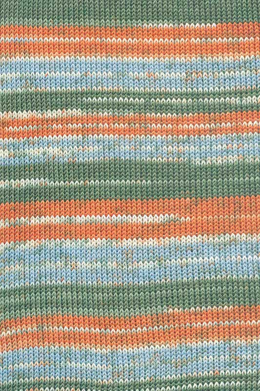 Lang Yarns Baby cotton Color Farbe 197 olive-orange-hellblau