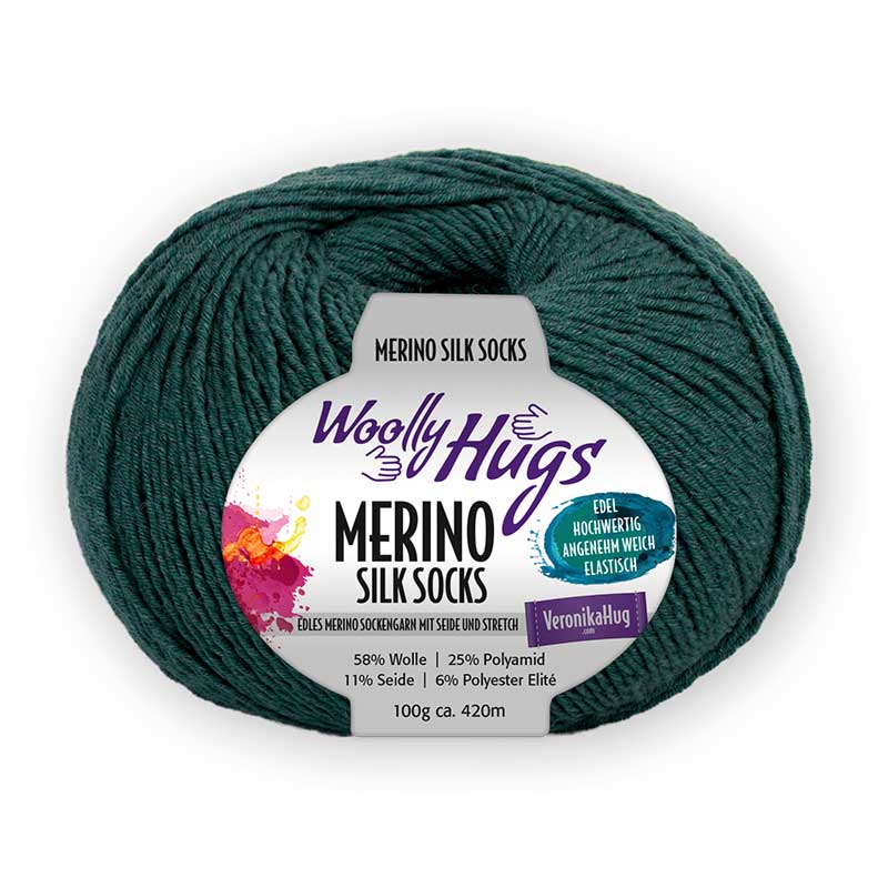 Woolly Hugs Merino Silk Socks petrol 268