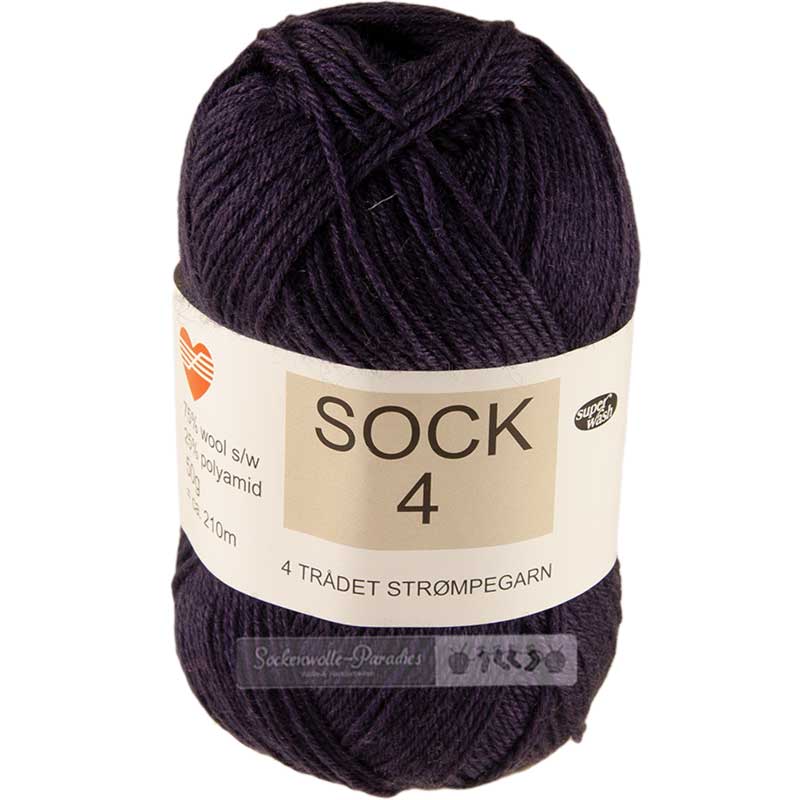 Hjertegarn Sock 4 Farbe 5775 aubergine