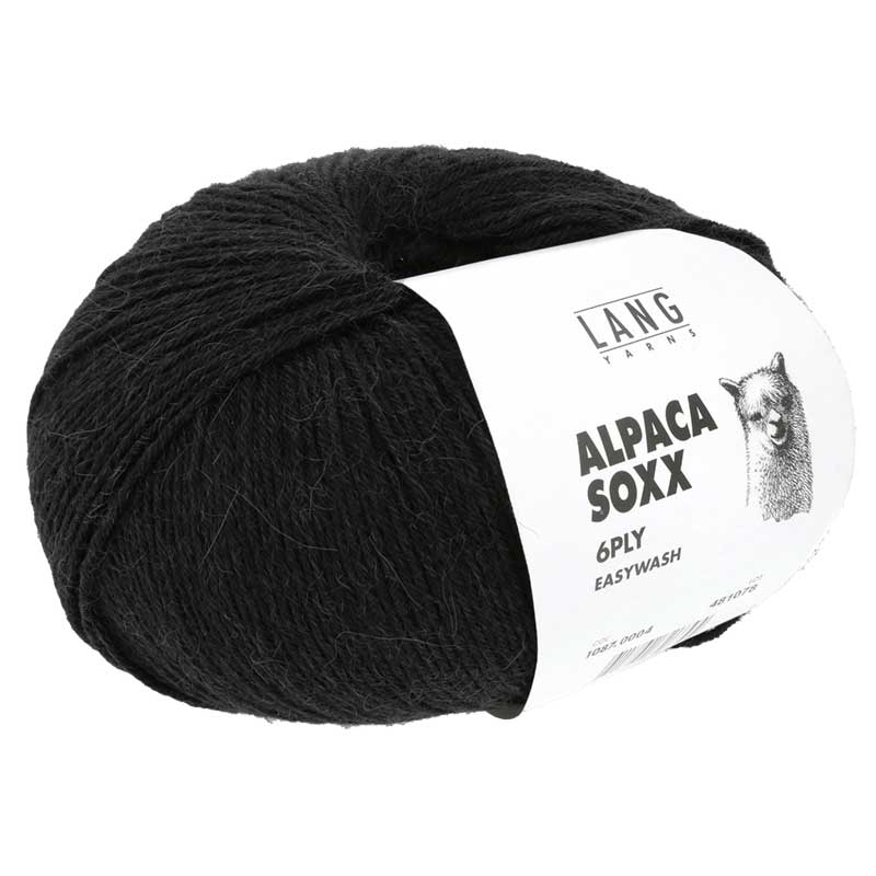 Lang Yarns Alpaca Soxx 6-fach Uni Farbe 0004 schwarz