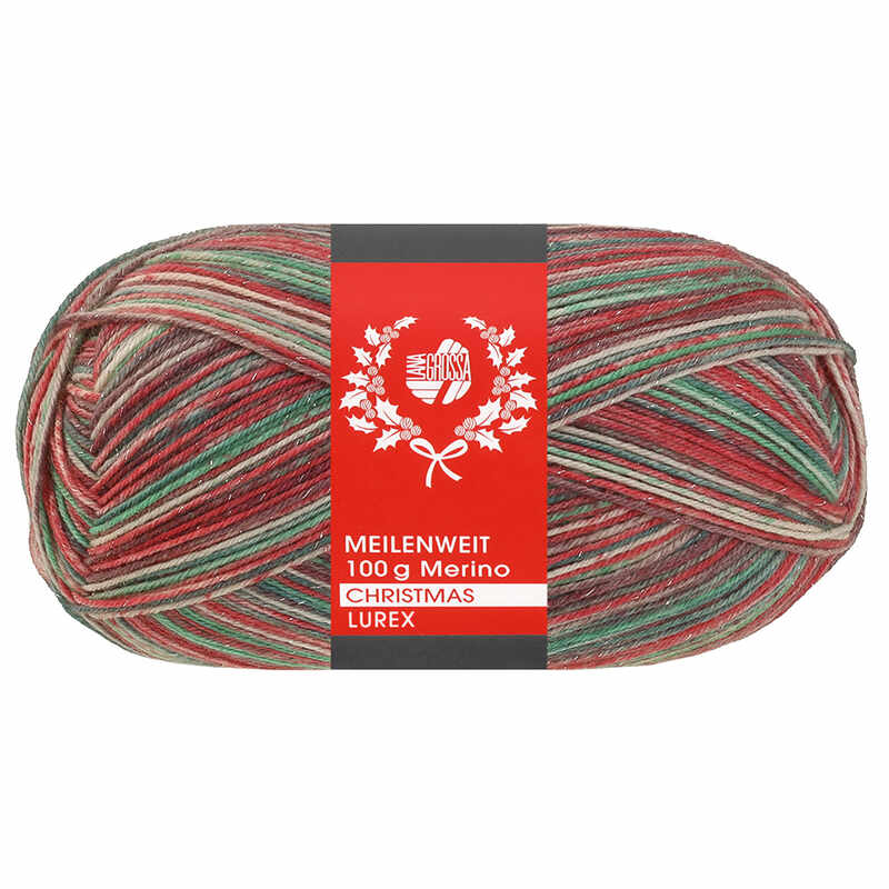 Lana Grossa Meilenweit 100 Merino Christmas Lurex Farbe 6810