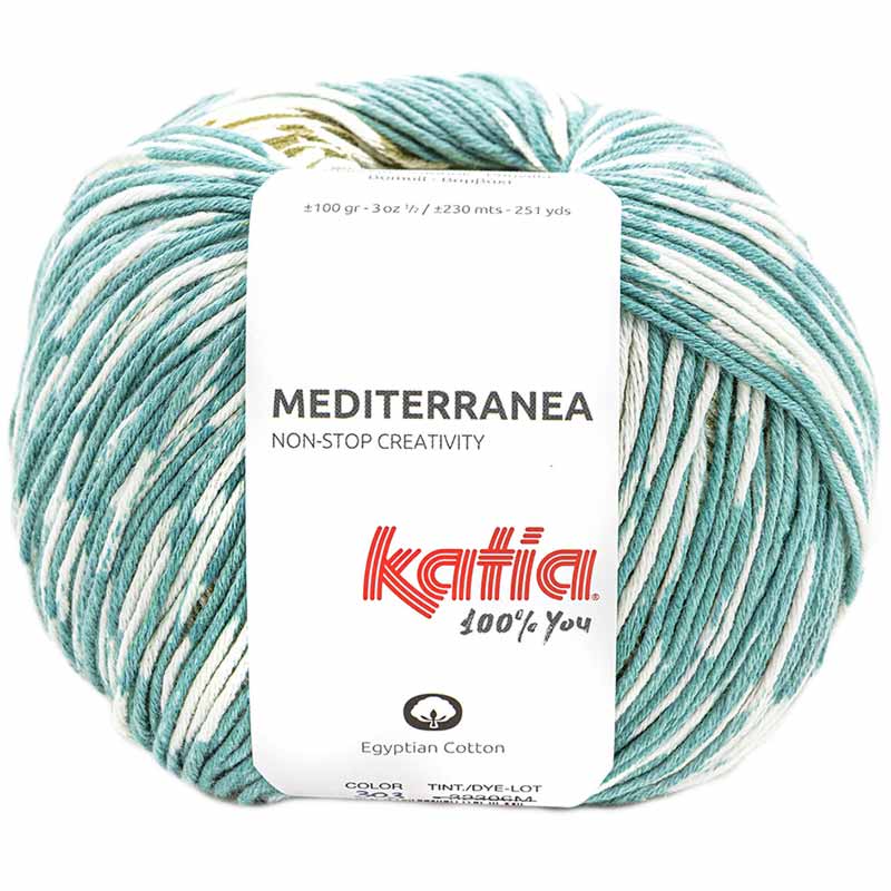 Katia Mediterranea Farbe 303 gruenblau-dunkelgruen-hellgruen