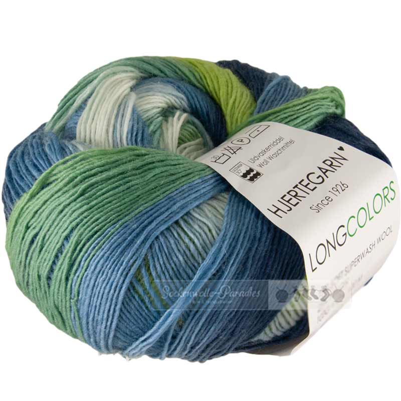 Hjertegarn Long Colors Farbe 602 blau-gruen-natur
