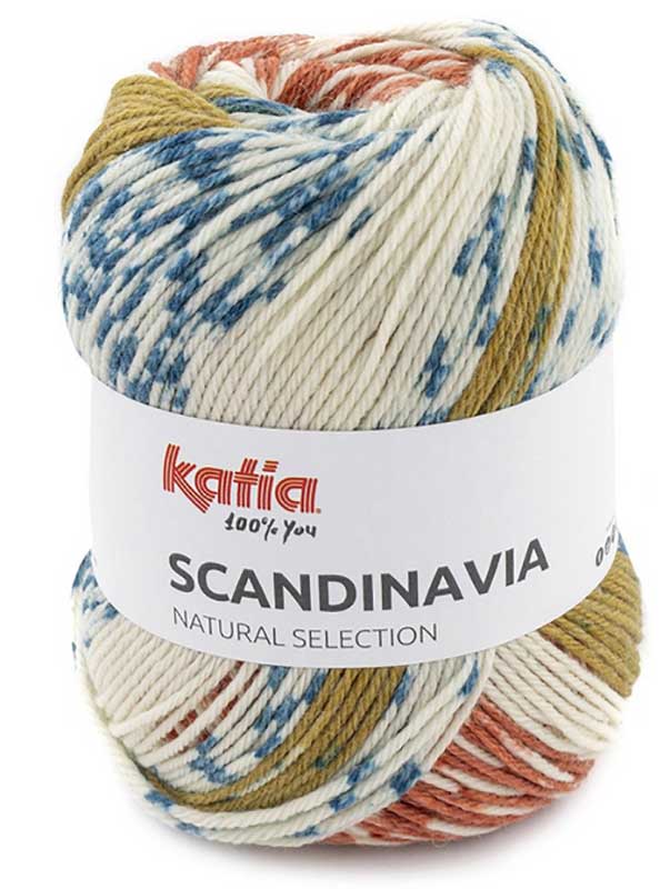 Katia Scandinavia Farbe 302 rostrot-gruenblau-ocker