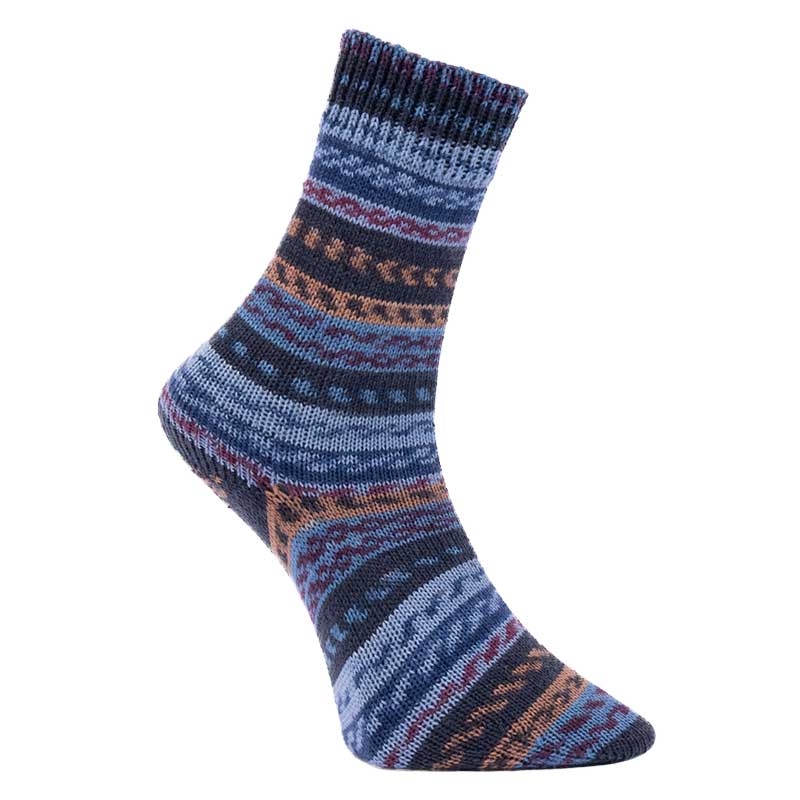 Pro Lana Fjord Sokkenwol – 4-draads, 100g Ca. 420m, Noors Patroon, Kleur 187 Bruin-Grijs, Machinewasbaar