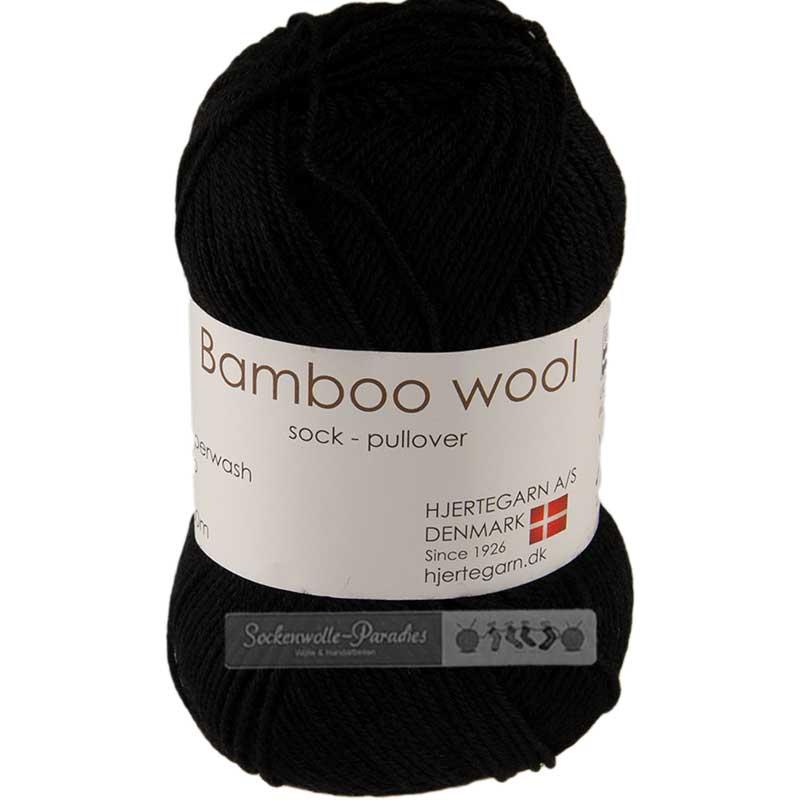 Hjertegarn Bamboo wool Farbe 500 schwarz