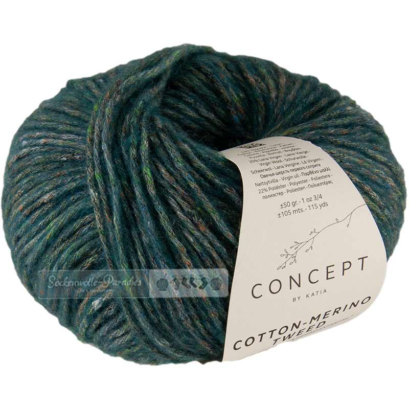 Katia Concept Cotton Merino Tweed Farbe 504 dunkeltuerkis