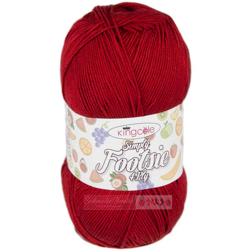 King Cole Simply Footsie 4Ply - 5224 red delicious