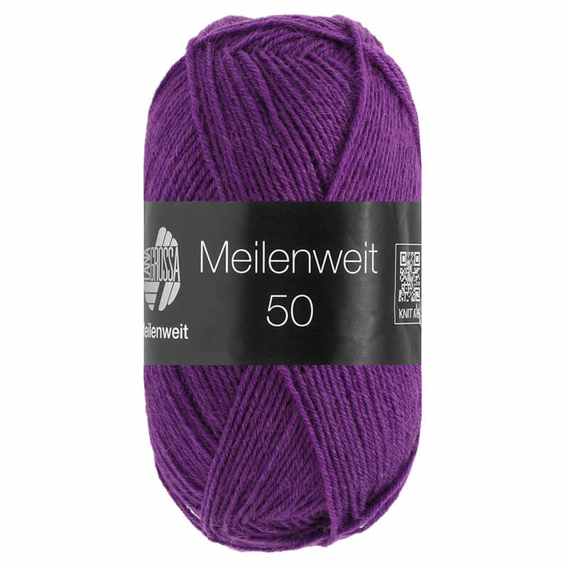Lana Grossa Meilenweit 50 Uni Farbe 1426 Dunkelviolett