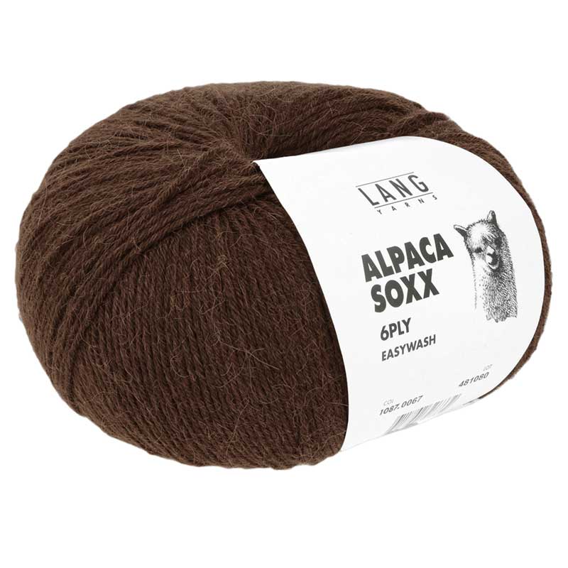 Lang Yarns Alpaca Soxx 6-fach Uni Farbe 0067 braun