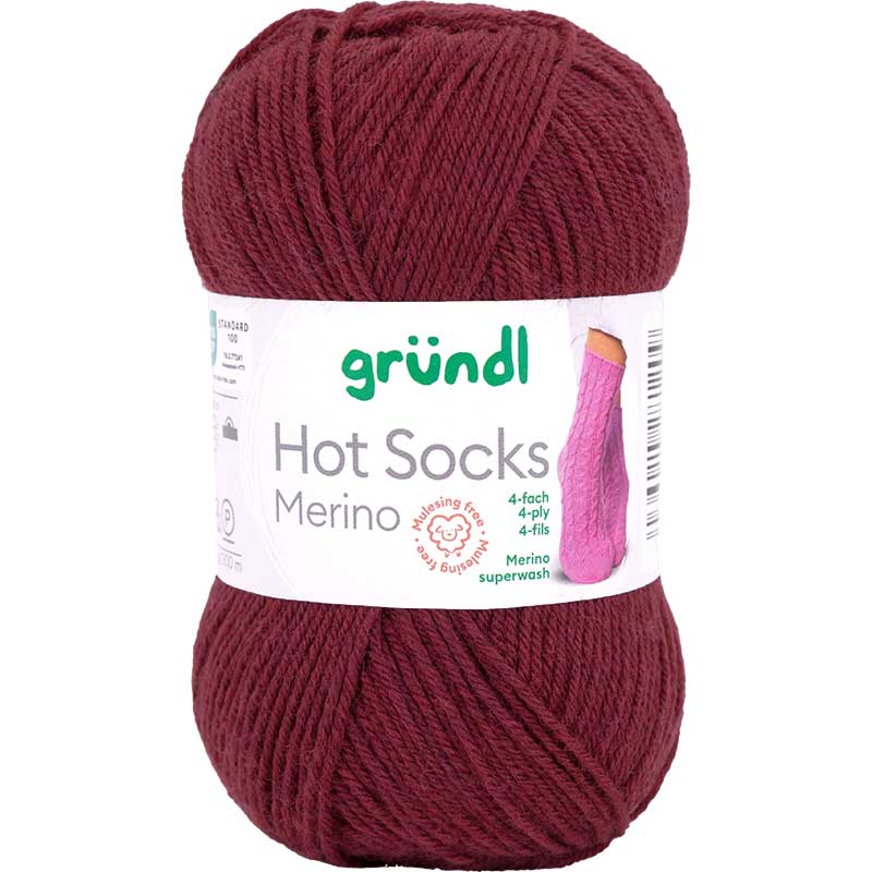 Gruendl Hot Socks Merino Farbe 28 bordeaux