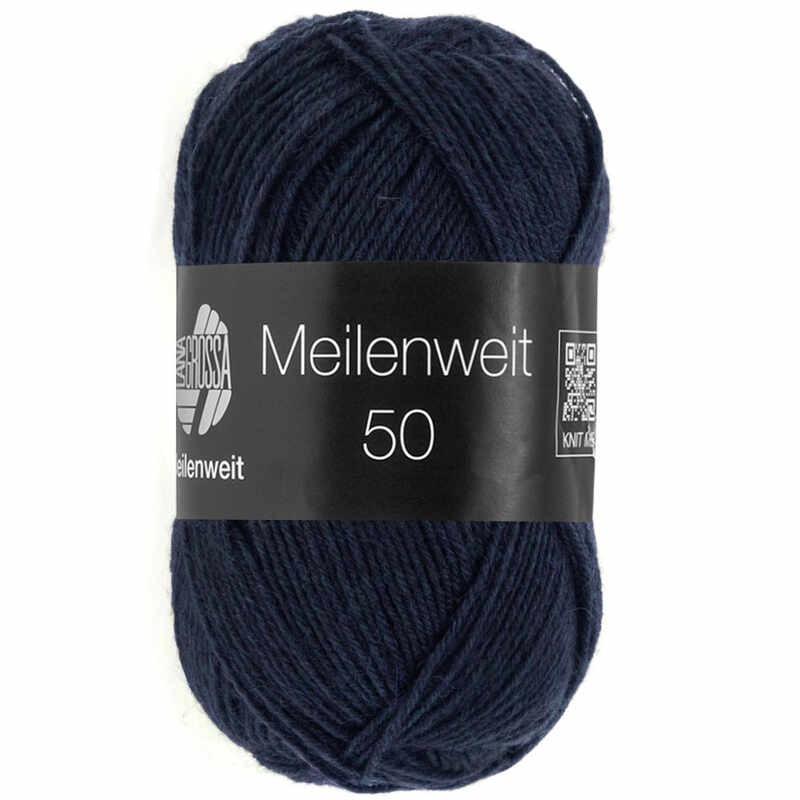Lana Grossa Meilenweit 50 Uni Farbe 1141 Nachtblau