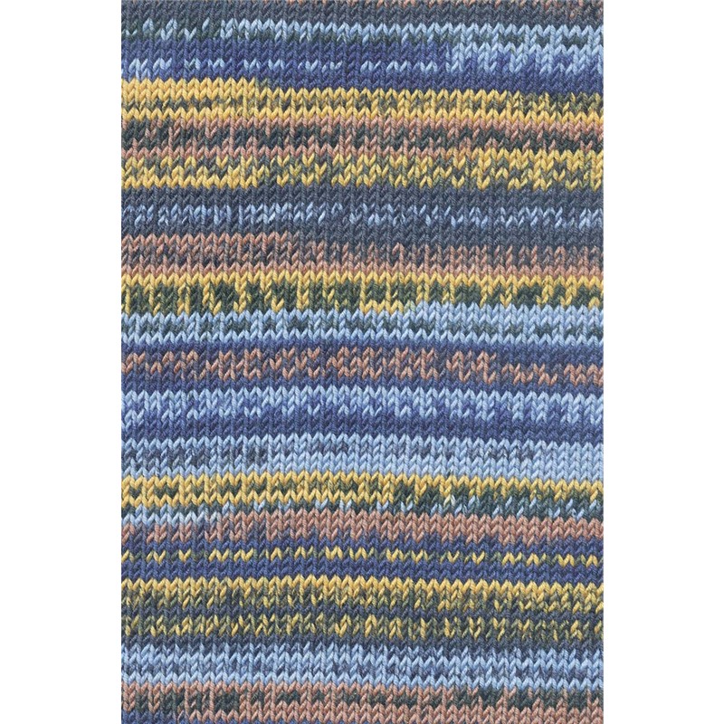 Lang Yarns Merino 120 Color Farbe 0006 hellblau-gelb-braun-dunkelblau